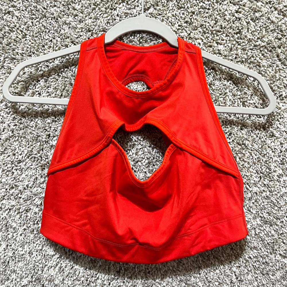 Savage X Fenty Sports Bra Women's 1X Red Cut-Out Racerback Plus Size